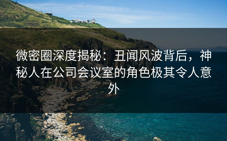 微密圈深度揭秘：丑闻风波背后，神秘人在公司会议室的角色极其令人意外